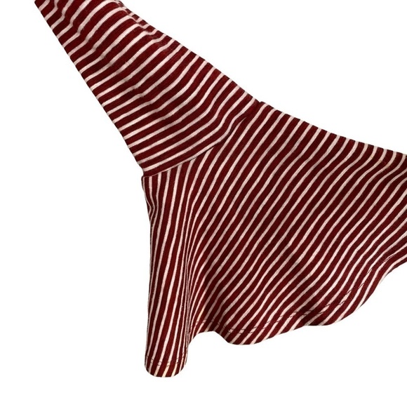 HIGHLINE COLLECTIVE Red & White Striped Bell Sleeve Shirt - Picture 3 of 7